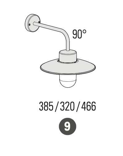 Stallampa BELCOUR - Modell 9, utebelysning vägg