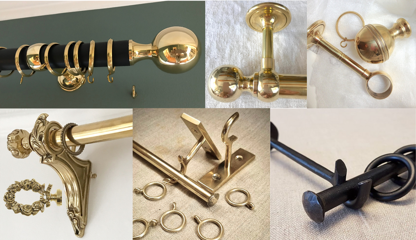 Måttbeställ gardinstänger - Smide - Mässing - Trä