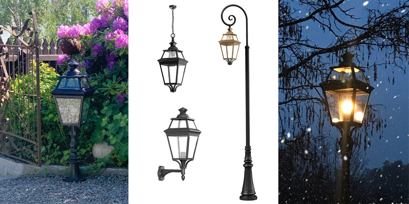 Stor utebelysning - Kollektion Place des Vosges 3 - Lyktstolpe, vägg och tak